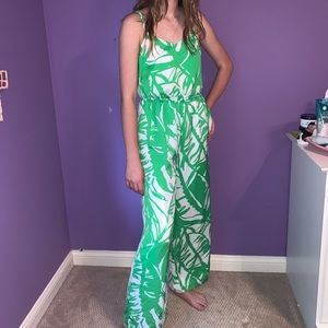 Cute green white romper